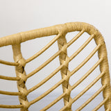 HOMCOM Lot de 2 chaises de Salle à Manger Chaise de Cuisine Design bohème en résine tressée Imitation rotin et piètement métal - 44 x 58 x 85 cm - Jaune
