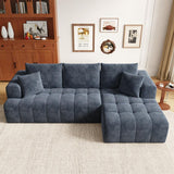 Cayipng Canapé d'angle modulaire, canapé nuage, canapé 3 places, canapé transformable, tissu chenille, librement combinable, pas besoin de montage (Bleu)