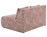 Lisa Design - Onyx - canapé Droit 2 Places zèbre en Velours, Marron/Blanc