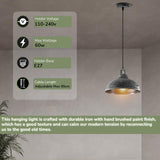 LEDSone suspensions vintage, luminaires style industriel, plafonnier vintage, éclairage intérieur, lampe cuisine salon salle à manger chambre, IP20, Ø 290mm(Argent brossé)