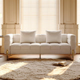 Homary Canapé 3 Places Bouclé Blanc, 200 cm, Assise Profonde pour Salon