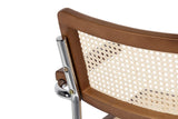 Adda Home Ratan Chaise, Bois d'orme/rotin, Marron/argenté, 64X52X83 CM