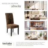 TecTake® Lot de 4 Chaises de Salle à Manger Moderne Chaise Ergonomique Confortable Chaise Design en Cuir synthétique Meuble Salon avec Pieds en Bois pour Salle à Manger, Salon, Coiffeuse, Chambre