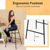 GOPLUS Lot de 2 Tabourets de Bar en Rotin PE, Chaises de Bar avec Cadre en Métal & Repose-Pieds, Chaise Haute Cuisine, Salle à Manger, Bistrot, Style Moderne, Hauteur d’Assise 69 CM
