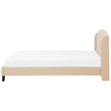 Lit Double en Tissu Beige 180 x 200 cm Haute Tête de Lit Chesterfield avec Touche Glamour pour Chambre au Style Moderne ou Classique Beliani