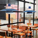 UIOPPOI Lampe Suspendue PH5 avec Douille Compatible E27 pour éclairage Moderne, Lustre en Aluminium de Style Nordique pour décoration de Maison et de Restaurant, 40 cm, Bleu