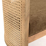 MACABANE ISA - Fauteuil en manguier Dossier cannage Naturel Assise Couleur Taupe