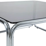 Oviala Table Basse rectangulaire L110 cm en métal et Verre trempé Noir