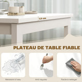 HOMCOM Table à Manger Extensible Rectangle pour 4 à 6 Personnes, Table de Cuisine 80-120 cm, Extension coulissante Facile, Pieds en Acier, pour Petits espaces, Salle à Manger, Salon, Blanc