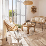 Atmosphera - Fauteuil Keko en métal et rotin