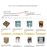 Casa Moro Table d´appoint Table Basse Marocaine Table de Chevet Ronde Bois Massif diametre 55 cm bohème Chic CAC30NR