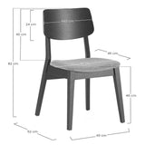 HOMN LIVING Pack de 2 chaises Susi en Noyer, Bois Massif, 49 cm (Largeur) 52 cm (Profondeur) 82 cm (Hauteur)