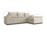 Best Mobilier - Mike - canapé d'angle réversible - 4 Places - Convertible avec Coffre - en Velours côtelé, Jaune