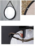 Daoyuan Miroir Mural Miroir de Salle de Bain Rond décoratif Suspendu Miroir Noir élégant et élégant Miroir de Maquillage Nordique