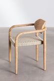SKLUM Chaise de Salle à Manger avec accoudoirs en Bois Naele Beige Crème
