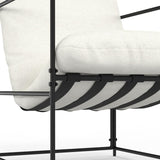 IDMarket - Fauteuil rembourré ULYSSE Structure métal et Coussin Blanc