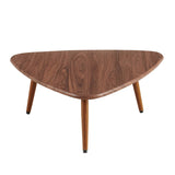 Oviala Table Basse Triangulaire en MDF Bois foncé