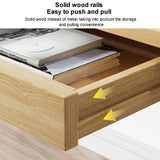 HczioN Bureau en Bois avec 2 tiroirs, Poste de Travail pour Bureau à Domicile, Bureau d'ordinateur Simple, Table de Travail PC, Table de Travail Robuste pour Chambre à Coucher et Bureau (120 x 55 x