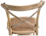 Biscottini Lot de 2 chaises de salle à manger en bois massif - Chaise cuisine et salon en rotin - Chaises d extérieur et intérieur - Chaise en peluche Rustica Cross - Siège rembourré Thonet Vintage