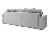 BAÏTA Canapé d'angle Convertible Nova 4 Places en Tissu Gris