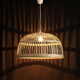 LUSSIOL Luminaire Phuket 60, suspension bambou, 60 W, naturel, ø 60 x H 33 cm