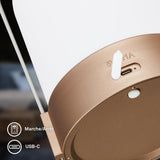 BRILONER - Lampe de table sans fil, variateur à 3 niveaux, fonction mémoire, ip44, câble de charge usb-c, salon à poser, lampe chevet, 14.5 x 13.5 x 24 cm, bronze métallique blanc