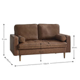 Julian Bowen Canapé 2 Places Henley en Similicuir Marron