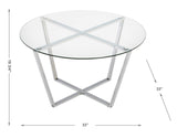 Mango Steam Verre Metro Table Basse/Table de Bout (Table Basse, Verre Clair et Base d'argent)
