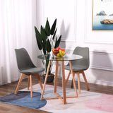 H.J WeDoo Lot de 2 chaises scandinaves, pied en bois de hêtre et assise rembourrée, style nordique - gris