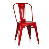 hjh OFFICE 645021 Chaise bistrot VANTAGGIO Comfort Métal Rouge, Style Industriel, empilable