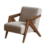 YESWOOD Fauteuil en Bois de Chêne Massif, Design Moderne du Milieu du Siècle, Fauteuil pour Salon, Chambre, 62 x 87 x 78 cm, Noyer