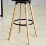 SoBuy® Tabouret de bar FST70-SCH avec assise rembourrée en cuir synthétique et pieds en bois de hêtre