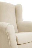 Sueños ZZZ Carla Fauteuil à oreilles tapissé en tissu anti-taches Couleur beige 104 x 77 x 75 cm Idéal pour lire, regarder la télévision ou allaiter