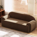 KIBONCY Petit canapé Causeuse Moderne, canapé 2 Places rembourré en Tissu du Milieu du siècle, Meubles for Petit Espace, Salon, Studio(Brown,155x72x70cm)