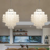 Lustre contemporain en coquille blanche nacrée pour chambre à coucher, salon, salle à manger, café, bar, couloir, décoration moderne E27