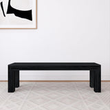Plank+Beam Banc de salle à manger de 152,4 cm pour salle à manger, banc pour table de cuisine et salle à manger, banc d'extérieur en bois massif, banc d'entrée en bois massif, brosse métallique noire