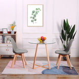 H.J WeDoo Lot de 2 chaises scandinaves, pied en bois de hêtre et assise rembourrée, style nordique - gris