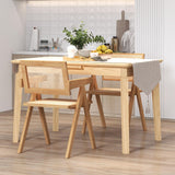 RELAX4LIFE Lot de 2 Chaise Salle a Manger en Bambou, Chaise Cannage Rotin avec Accoudoirs, Dossier Incurvé, Chaise Bois Chandigarh pour Salon Café Bar, Hauteur d’Assise 45 CM (2)