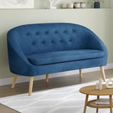 IDMarket - Canapé Banquette Sonia en Velours Bleu