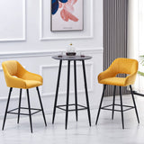 JaHECOME Tabourets de Bar avec Dossier, Accoudoirs et Repose-Pieds,Chaises de Bar Roubourés, Pieds en Métal Chaises pour Salon, Bistrots (2, Jaune)