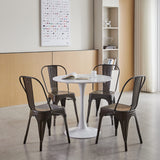 BenyLed Lot de 4 Chaises de Salle à Manger Empilables en Métal Style Industriel Vintage, Convient pour Une Utilisation Intérieure et Extérieure, Chaise de Jardin, Glaçage
