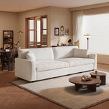 Guyii Canapé 2 Places en Tissu Bouclette Beige Grand canapé Moderne et Confortable pour Salon, Dossier Moelleux et Assise Profonde, canapé Design avec accoudoirs Larges, Longueur 266 cm