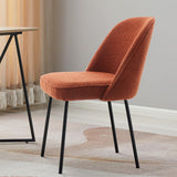 HOMIFAB Lot de 2 chaises de Salle à Manger en Tissu bouclé Rouille, piètement Noir - Olden