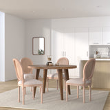 Lot de 4 chaises médaillon Louis XVI Cannage Rotin Tissu Beige