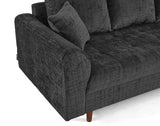 Lisa Design - Rune - canapé Droit 3 Places en Velours texturé, Gris Anthracite