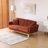 CONCEPT USINE | Canapé 3 Places HOGA Terracotta | Style Scandinave | Velours Côtelé Déhoussable | Assise Confortable Rembourrée | Pieds Obliques Bois | Design Tendance et Chaleureux