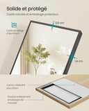 SONGMICS Miroir Intégral, Miroir Rectangulaire sur Pied, à Poser au Sol, Cadre en Alliage d’Aluminium, Verre Trempé, pour Chambre, Salon, Dressing, Coins Droits, 160 x 50 cm, Noir d'encre LFM050BD01