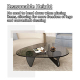 JATIBOSH Table basse en verre trempé, assemblage facile, petite table basse, meubles, table de salle à manger, table d'extrémité de canapé étroite, chambre à coucher, bureau, table d'appoint pour