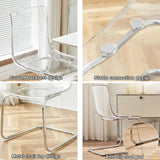 Chaise de salle à manger transparente, chaise de cuisine moderne avec siège transparent, chaises d'appoint d'appoint en acrylique avec cadre en acier chromé pour salle à manger, salon