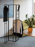 WENKO Paravent Shakti, séparateur pièce en métal thermolaqué Noir, Ranger et aérer Les vêtements, grilles avec Place Rangement Les écharpes, Accessoires et couvertures, 120 x 170 cm 69799800